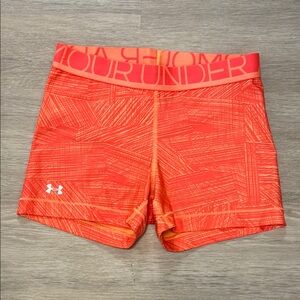 Under Armour Orange Athletic Shorts with Elastic Waistband